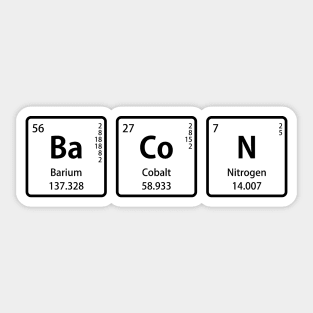 BaCoN Spelled with Periodic Table Element Symbols Sticker